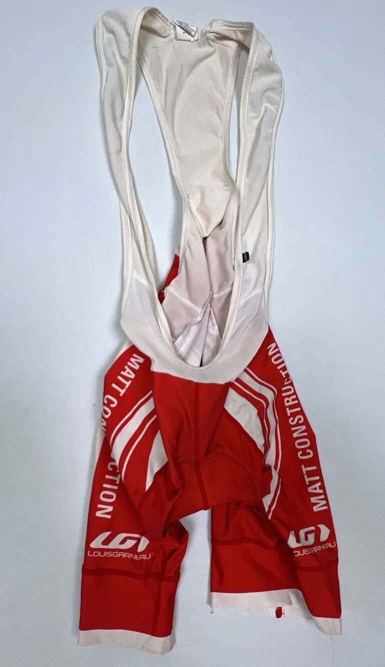 Louis Garneau Men's Cycling Bib Shorts Red/White Matt Construction Custom Team